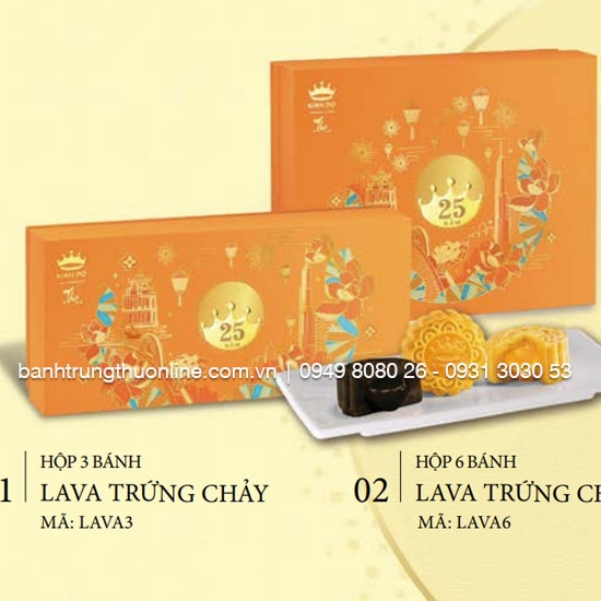 Bánh trung thu Kinh Đô 2023 - Lava Trứng Chảy (Hộp 3 Bánh - Hộp 6 bánh)