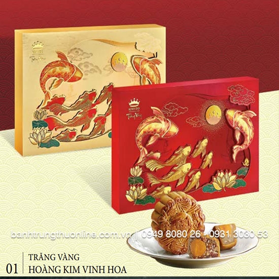 Bánh trung thu Kinh Đô 2023 - Trăng Vàng Hoàng Kim Vinh Hiển - Vinh Hoa