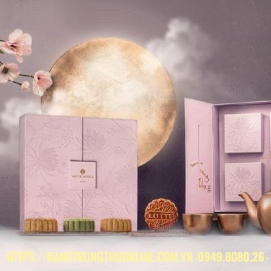 Bánh trung thu Lotte 2022 - Deluxe box (Hộp 4 bánh)