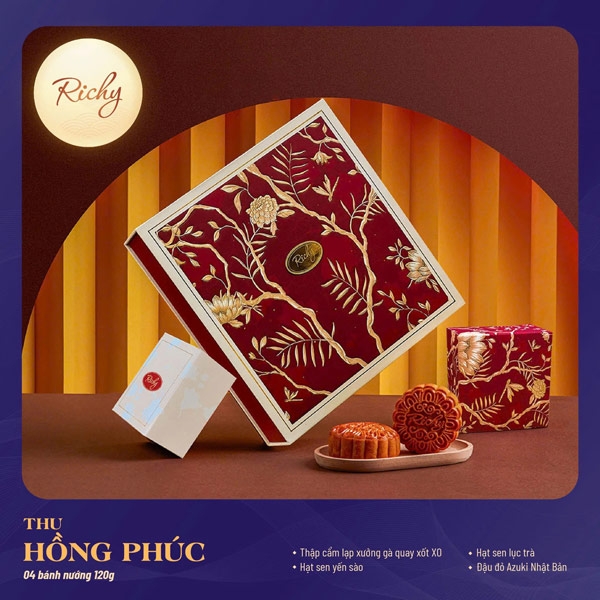 Bánh trung thu Richy 2025 - Thu - Hồng Phúc (4 Bánh)